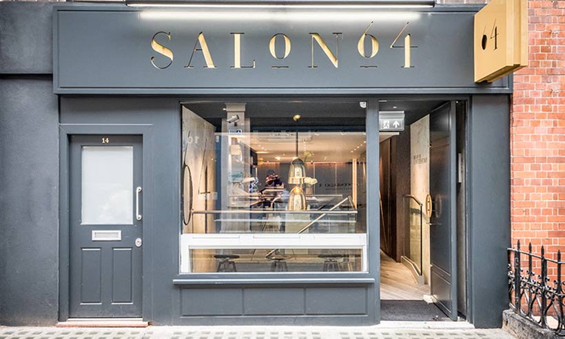 Salon 64 hair salon storefront in India